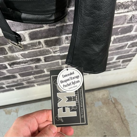 NWT FMC Superstar Men's Motorcycle Leather Jacket - Picture 3 of 16